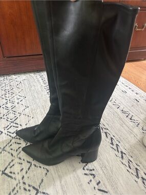 Marc Fisher Black Over-the-Knee Pointed Toe Block Heel Boots for Women